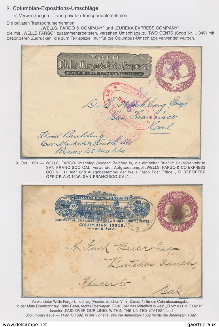 Vereinigte Staaten von Amerika: 1893 COLUMBUS: Exhibition collection of stamps and about 180 covers,