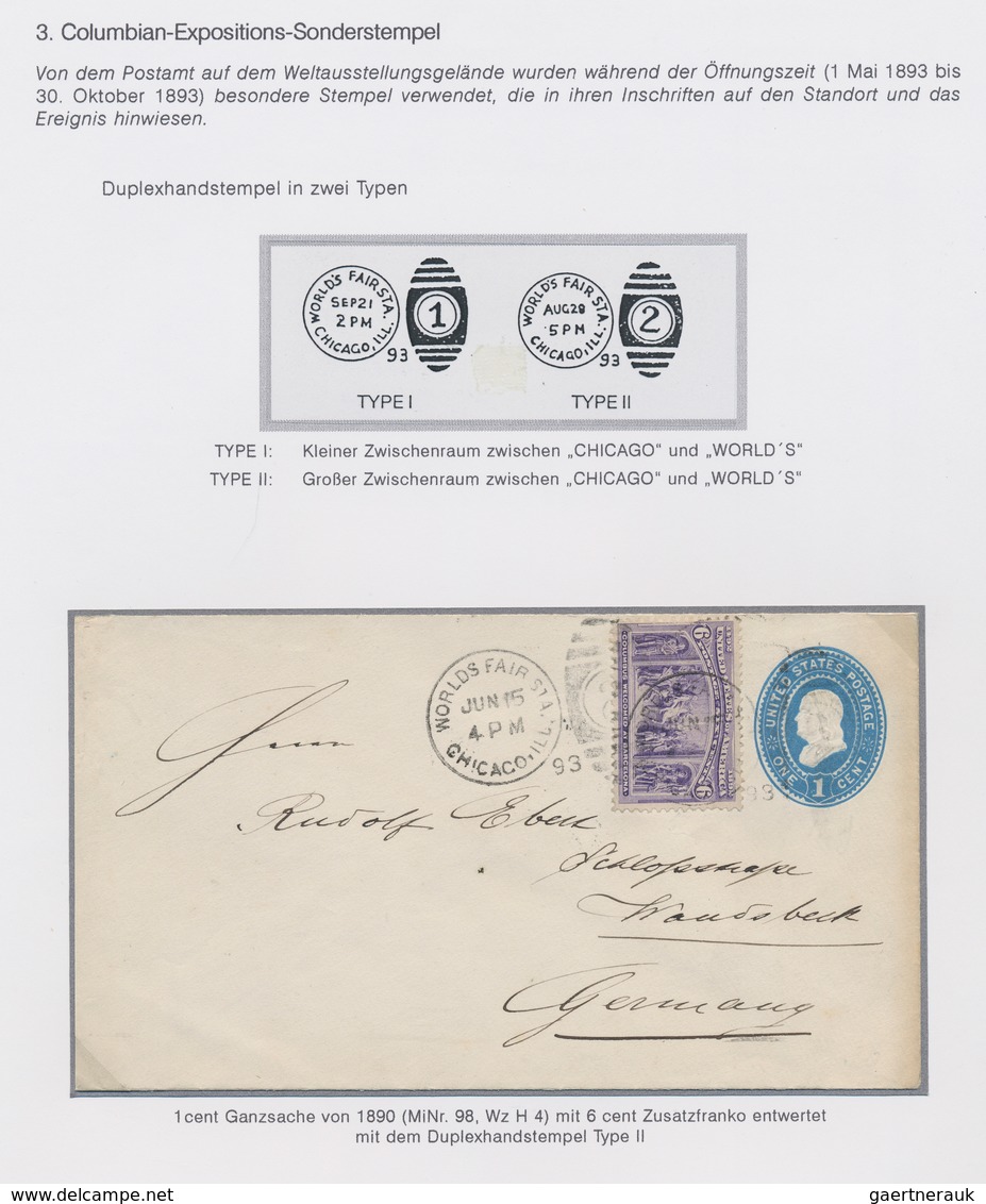 Vereinigte Staaten von Amerika: 1893 COLUMBUS: Exhibition collection of stamps and about 180 covers,