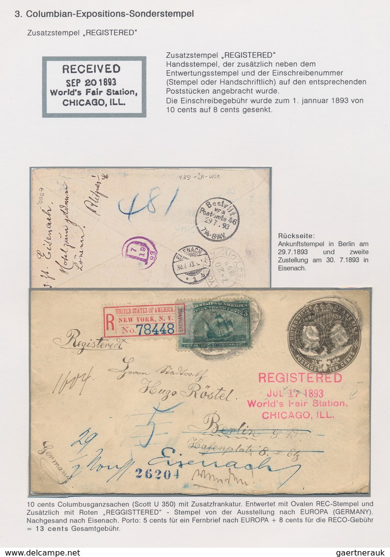 Vereinigte Staaten von Amerika: 1893 COLUMBUS: Exhibition collection of stamps and about 180 covers,