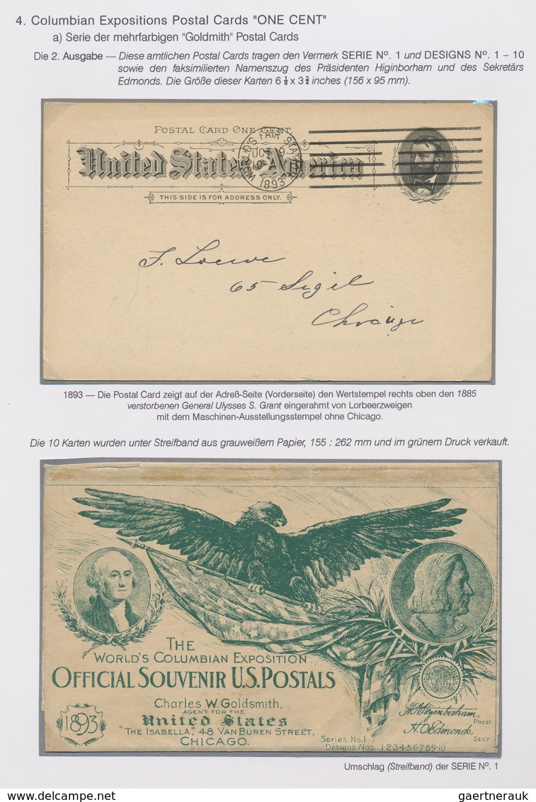 Vereinigte Staaten von Amerika: 1893 COLUMBUS: Exhibition collection of stamps and about 180 covers,