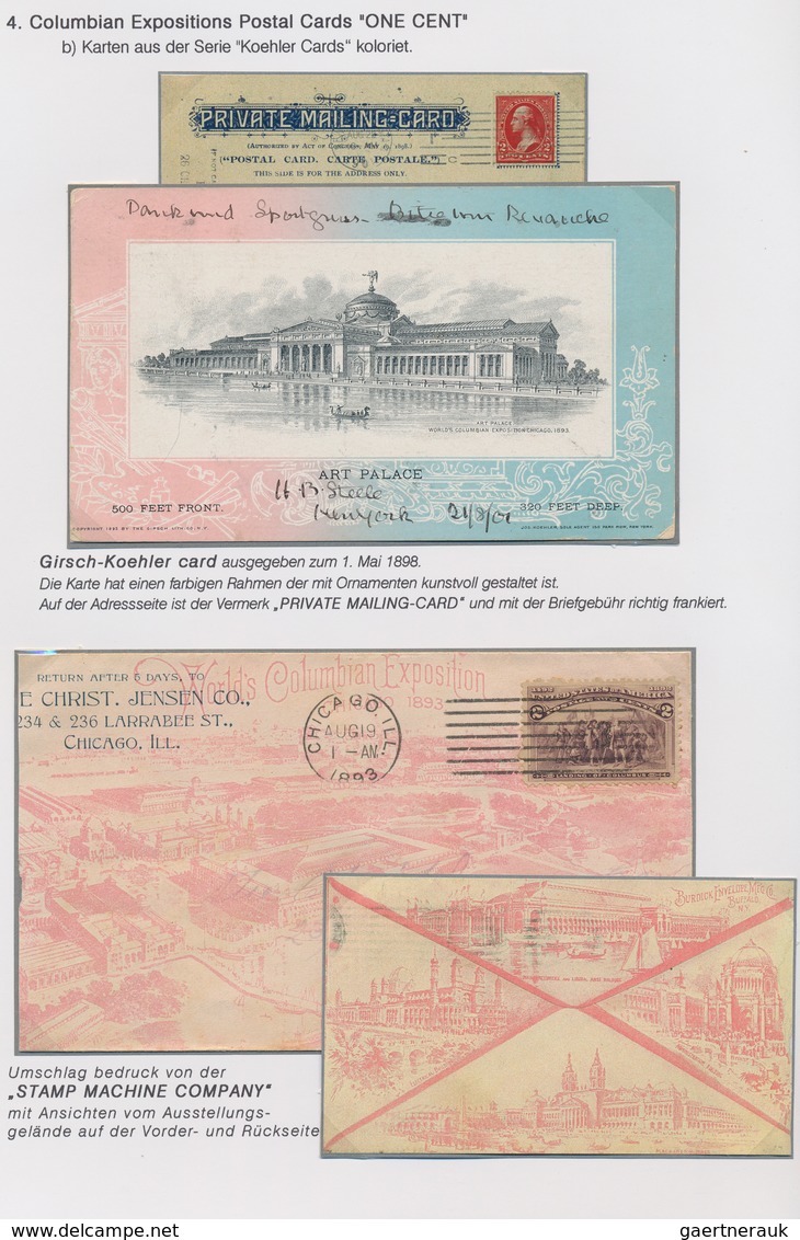 Vereinigte Staaten von Amerika: 1893 COLUMBUS: Exhibition collection of stamps and about 180 covers,