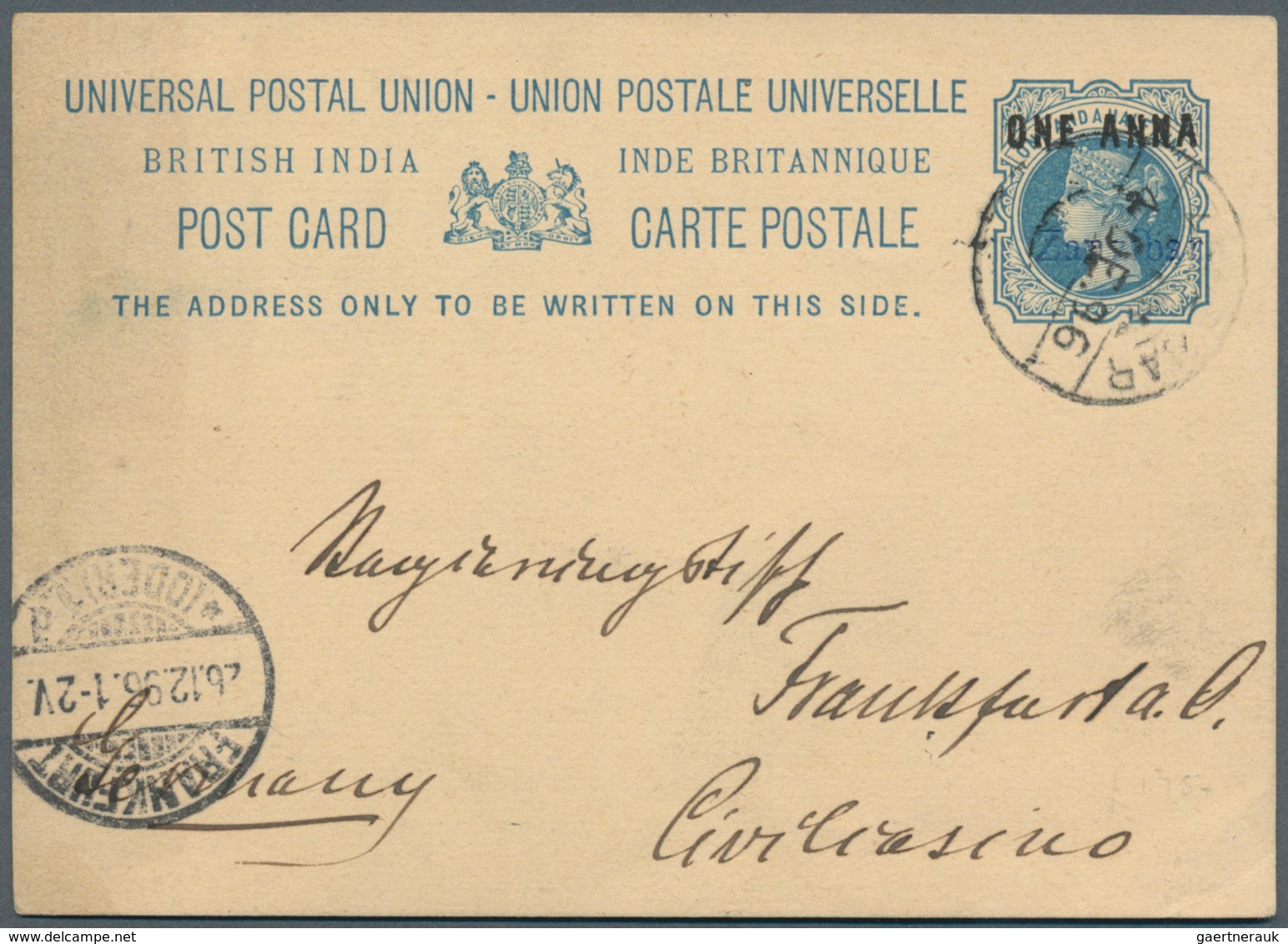 Zanzibar: 1896/1898, Lot Of Better Items (single Lots), Comprising Used Stationery Card P2B, And Thr - Zanzibar (...-1963)