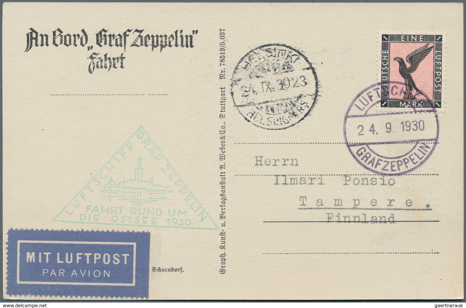 Flugpost Deutschland: Over 140 Zeppelin postcards, mostly Real Photos with the largest part pioneer