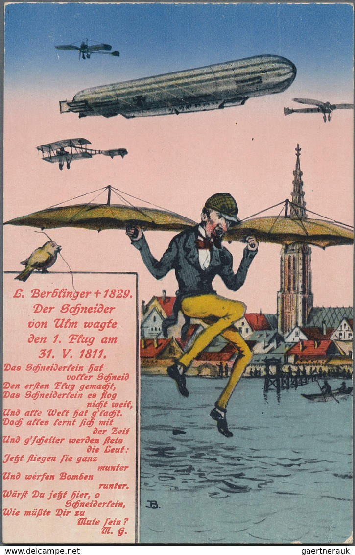 Zeppelinpost Deutschland: Ca 185 Zeppelin Postcards And A Few Photos, With A Large Number Of Pieces - Airmail & Zeppelin