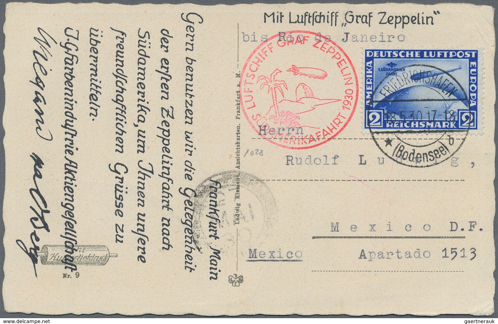 Zeppelinpost Deutschland: 1924/1936, Gehaltvolle Partie Mit 22 Zeppelin-Belegen, Beginnend Mit Ameri - Luft- Und Zeppelinpost
