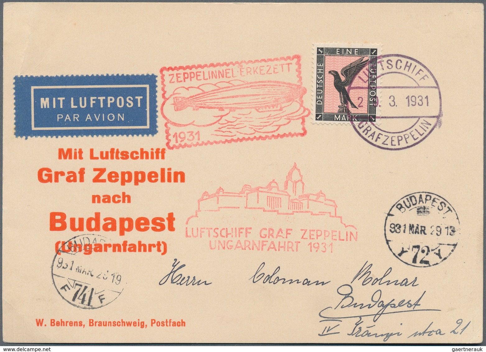 Zeppelinpost Deutschland: Collection Of 71 Zeppelin Cards And Covers, Ca 60 Flown + Several Hindenbu - Airmail & Zeppelin