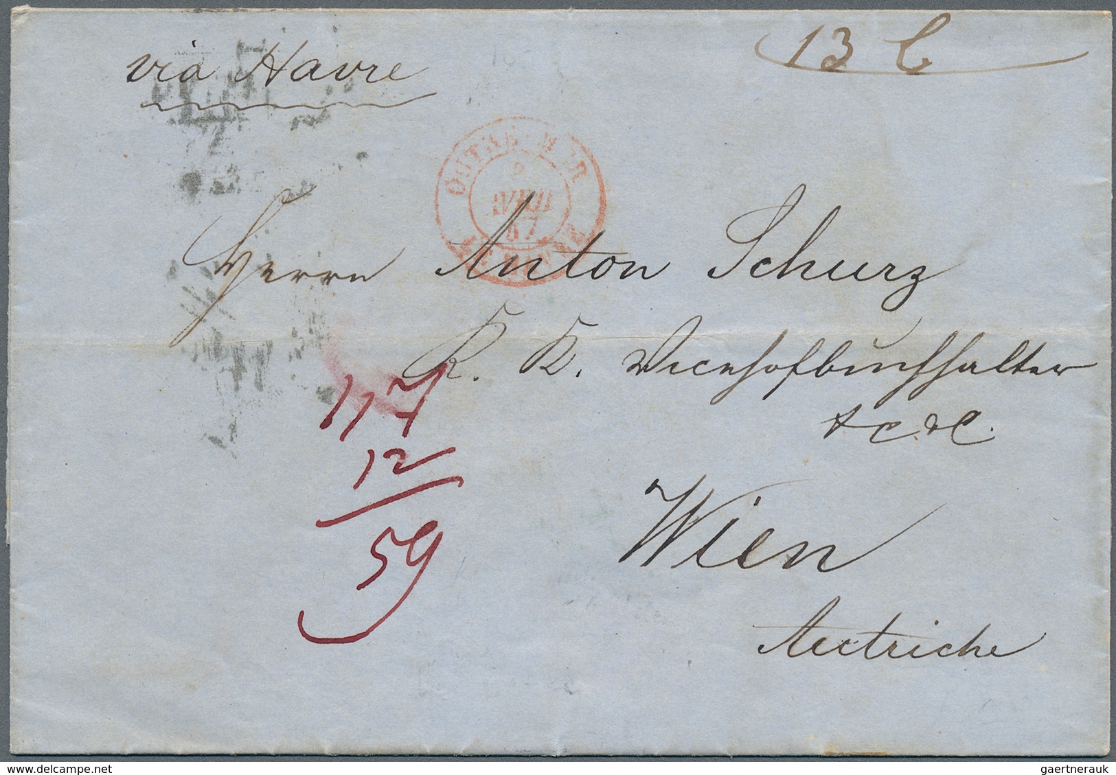 Schiffspost Alle Welt: 1810/1924, Assortment Of 33 Ship Letters/cards (thereof 23 Stampless Lettersh - Other & Unclassified