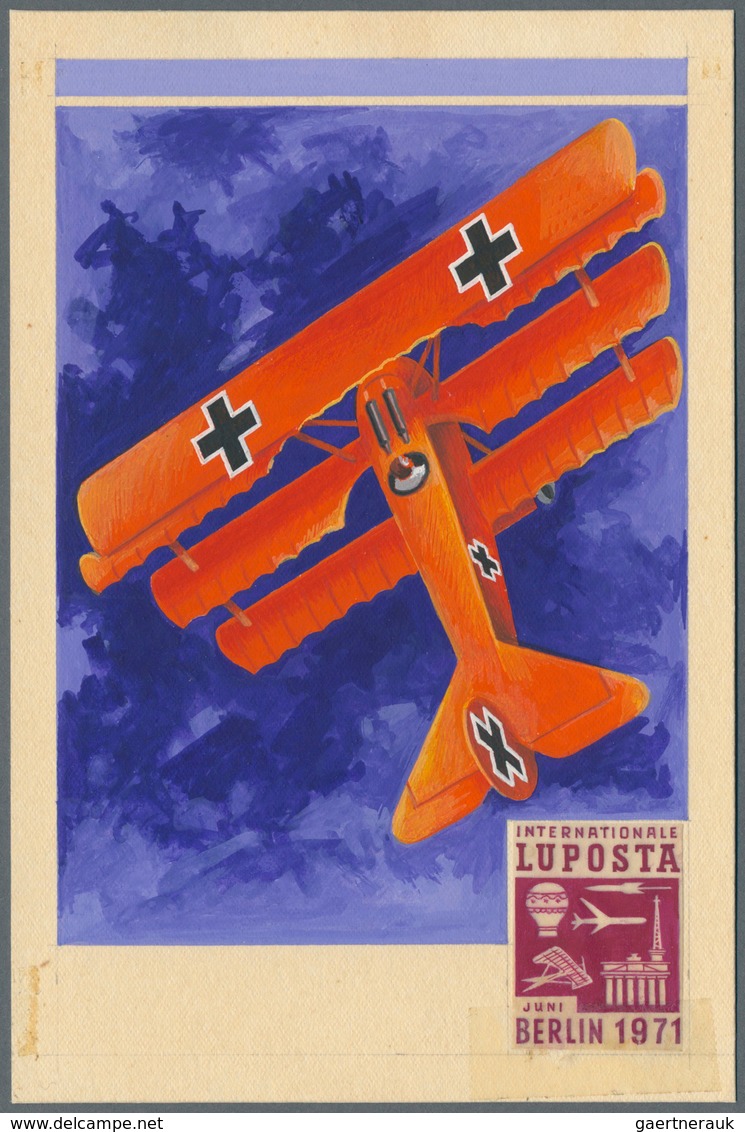 Thematik: Flugzeuge, Luftfahrt / Airoplanes, Aviation: LUPOSTA 1971, Stamp Exhibition In Berlin, Fan - Airplanes