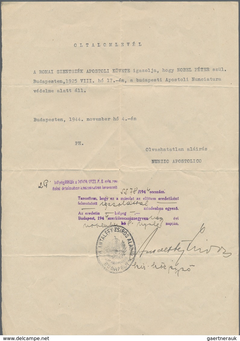 Thematik: Judaika / Judaism: 1944/1945, Sweden/Hungary, Group Of 5 Protecting Passports Respectively - Ohne Zuordnung