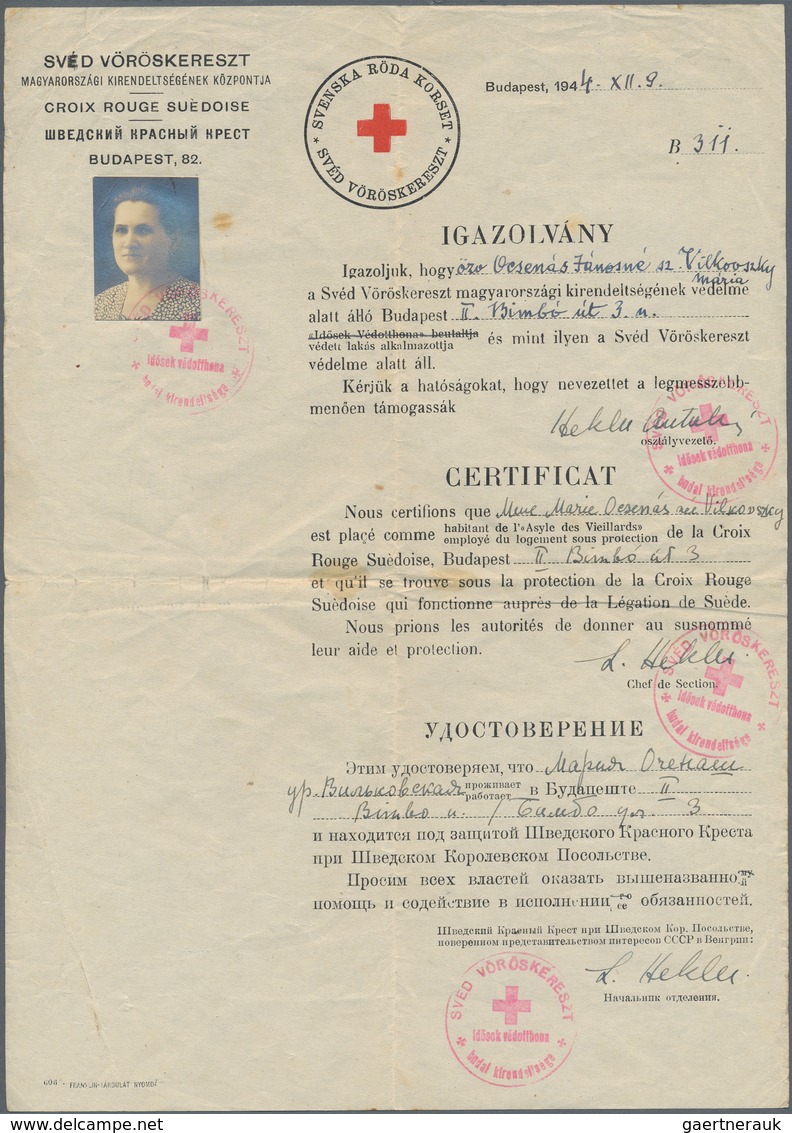 Thematik: Judaika / Judaism: 1944/1945, Sweden/Hungary, Group Of 5 Protecting Passports Respectively - Unclassified