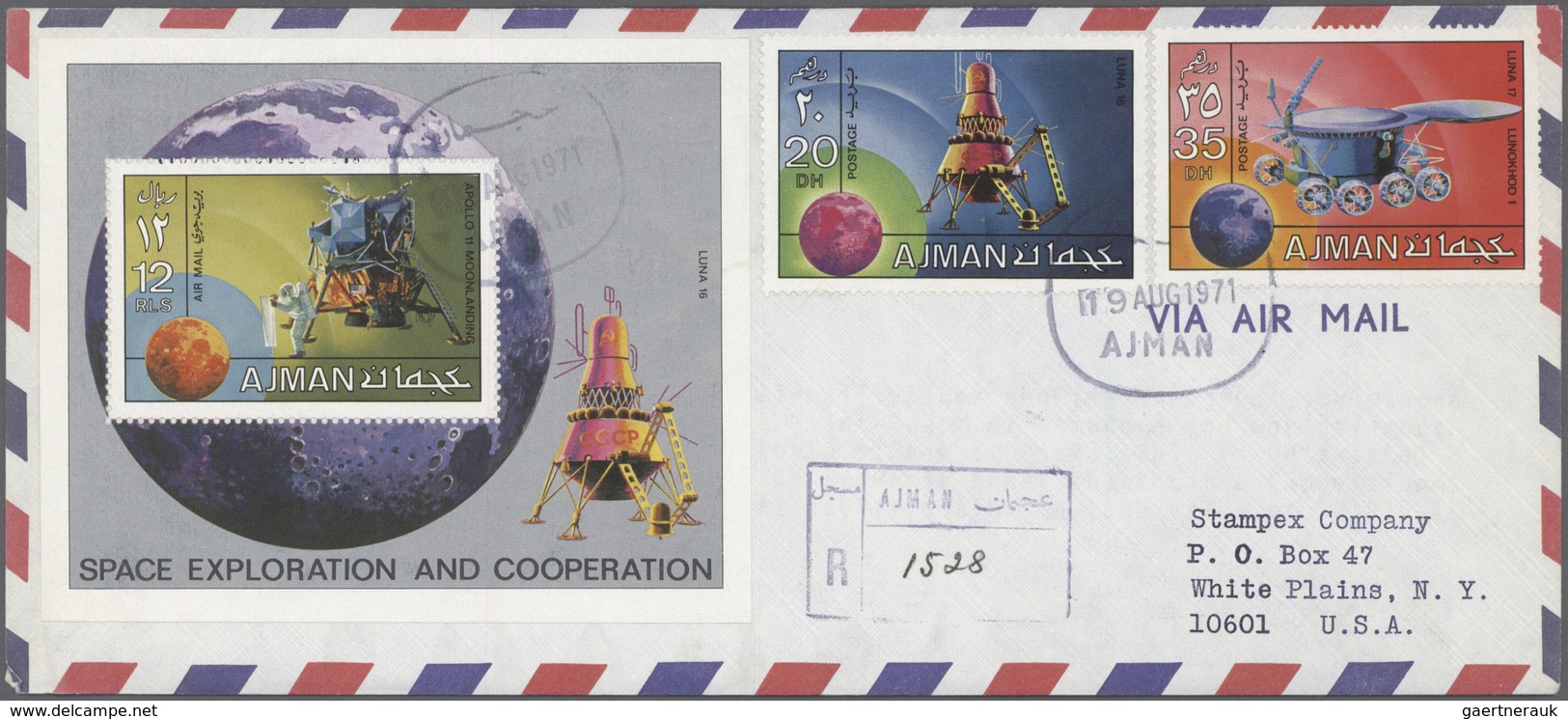 Thematik: Raumfahrt / astronautics: 1969/1973. Lot of about 101 covers/FDC, 20 stamps and 4 souverni