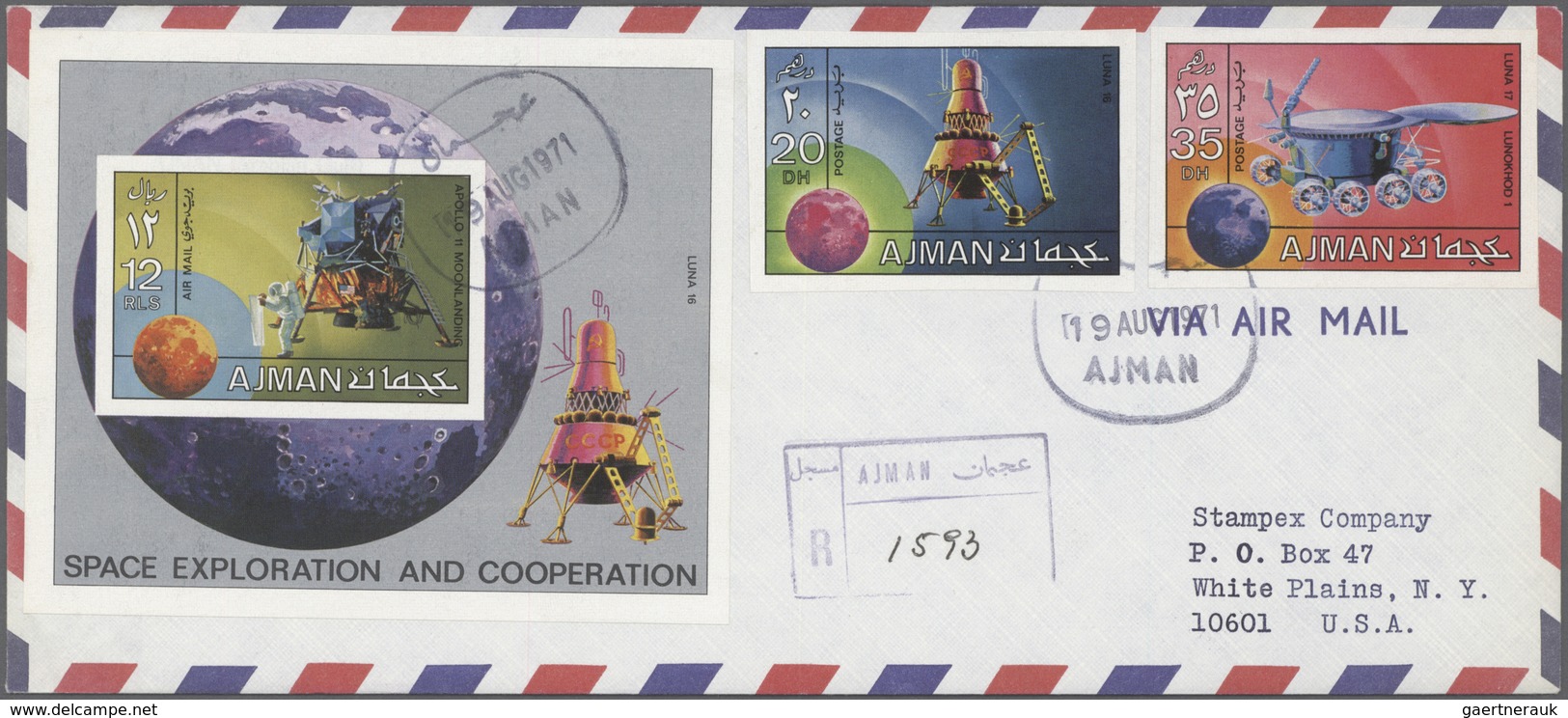 Thematik: Raumfahrt / astronautics: 1969/1973. Lot of about 101 covers/FDC, 20 stamps and 4 souverni