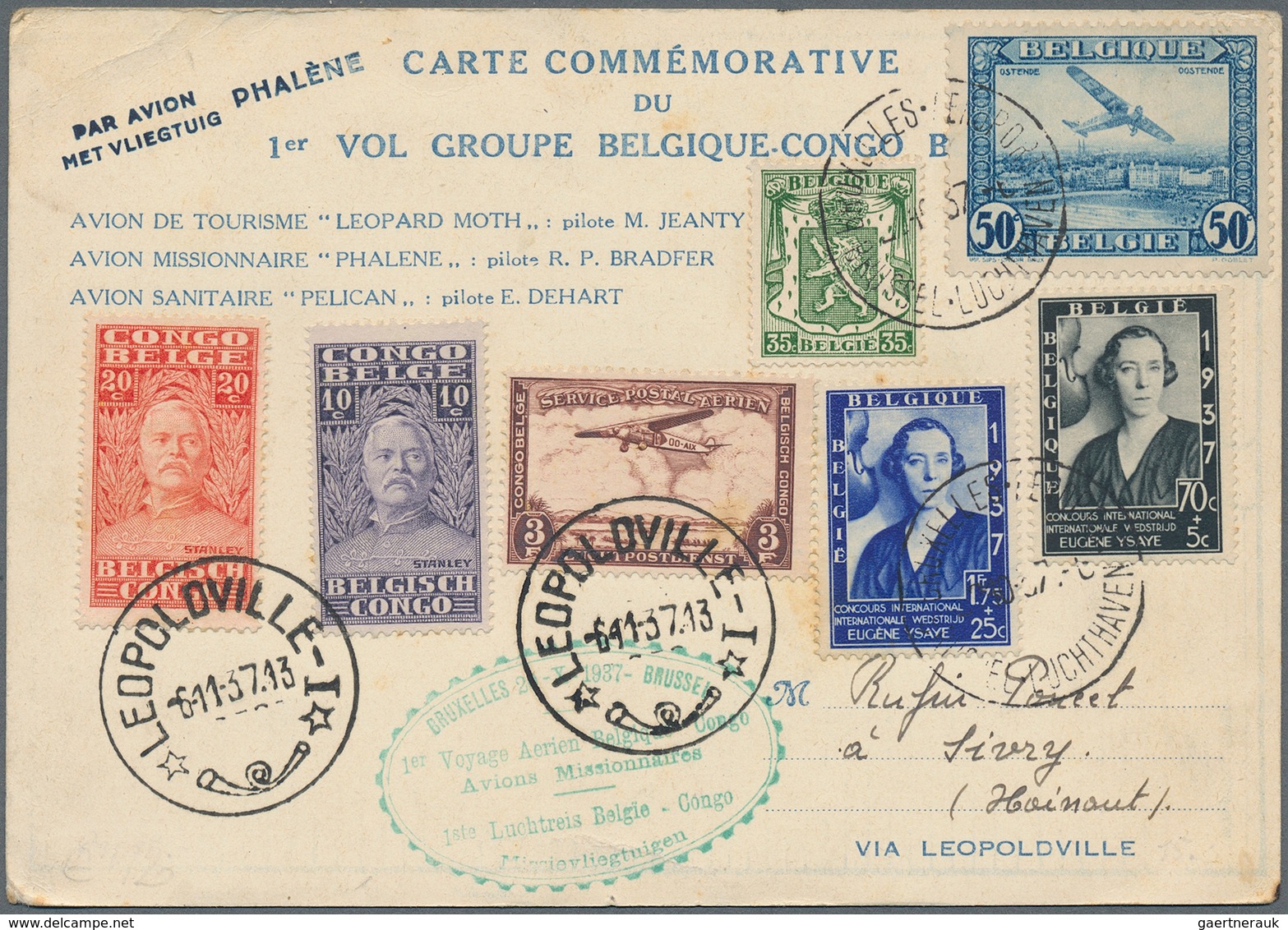 Belgien: 1856/1937, Group Of Ten Covers/cards, Incl. Uprated Stationeries, Registered And Airmail, S - Collections