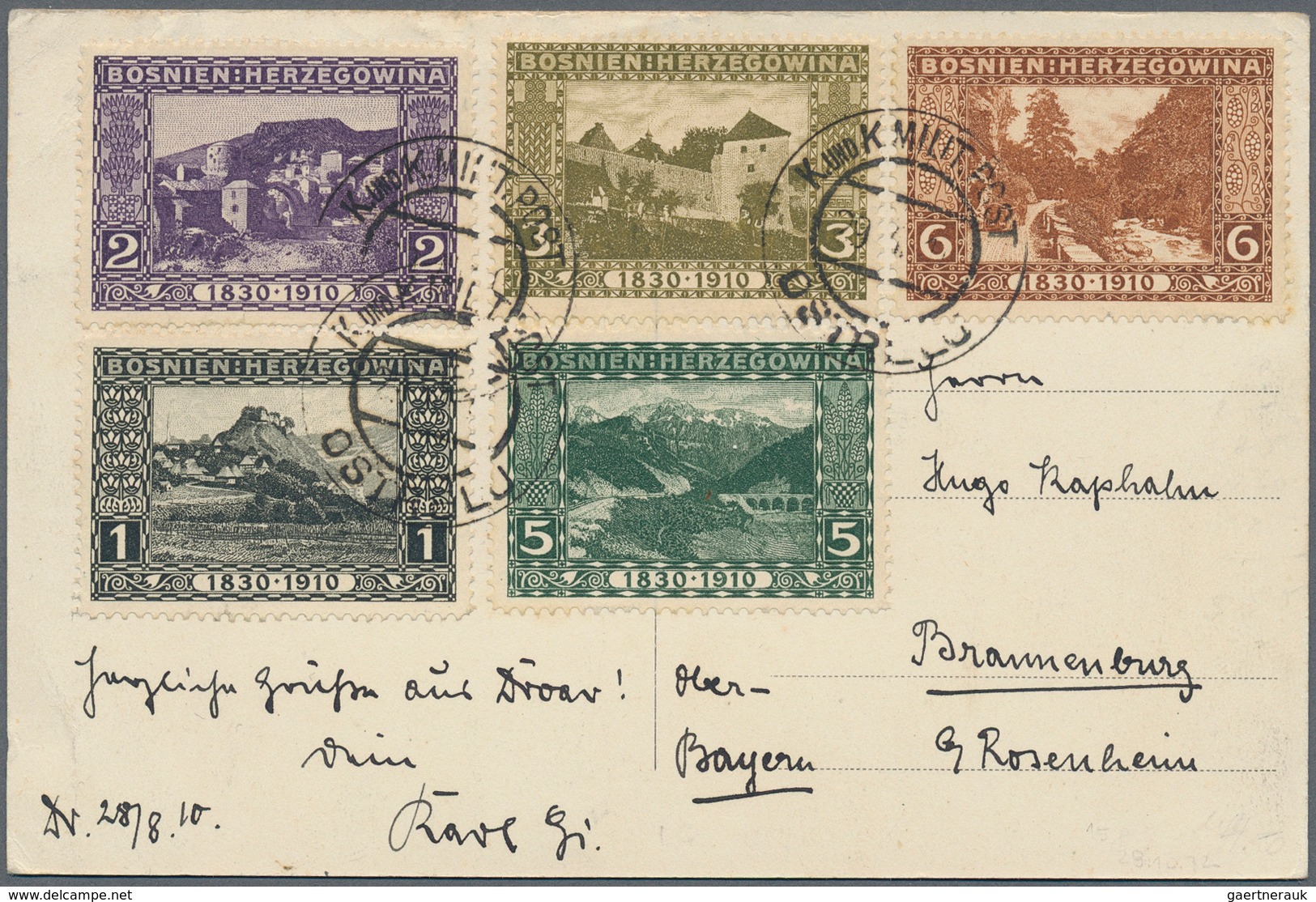 Bosnien Und Herzegowina (Österreich 1879/1918): 1892/1917, Sammlung Mit Ca.60 Belegen, Dabei Viele F - Bosnien-Herzegowina
