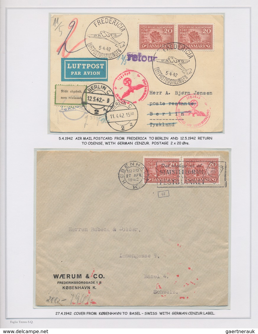 Dänemark: 1941, VITUS JONASSEN BERING, Comprehensive Exhibition Collection Of The Stamp Issue Commem - Lettres & Documents