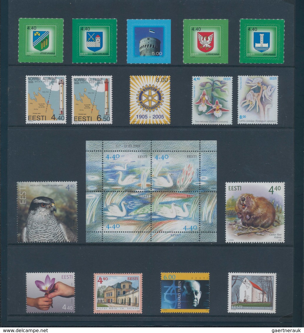 Estland: 1991/2007 (ca.), Ca. 400 Covers, Cards And Postal Stationeries In A Thick Folder, And A Dup - Estland