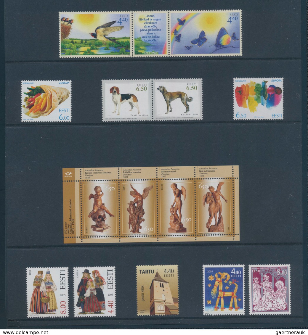 Estland: 1991/2007 (ca.), Ca. 400 Covers, Cards And Postal Stationeries In A Thick Folder, And A Dup - Estland