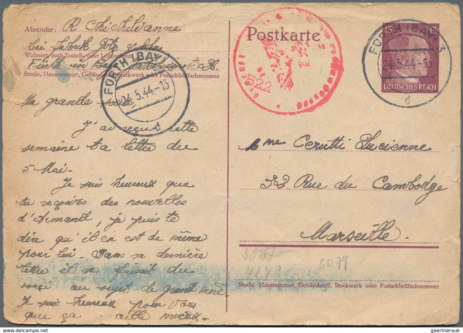 Frankreich: 1939/1947, WW II and immediate postwar period, accumulation of apprx. 330 covers, compri