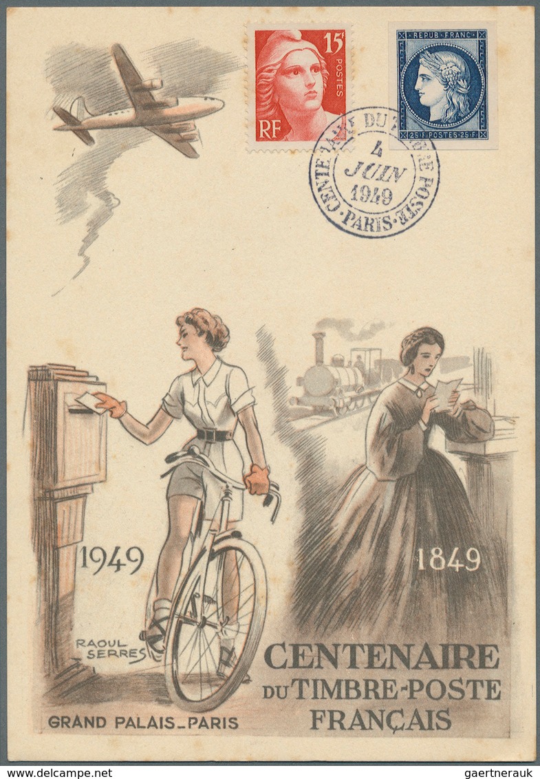 Frankreich: 1945/1982: 80 überwiegend Interessante Belege Mit Luftpost, Bessere FDC, Einschreiben Et - Collections