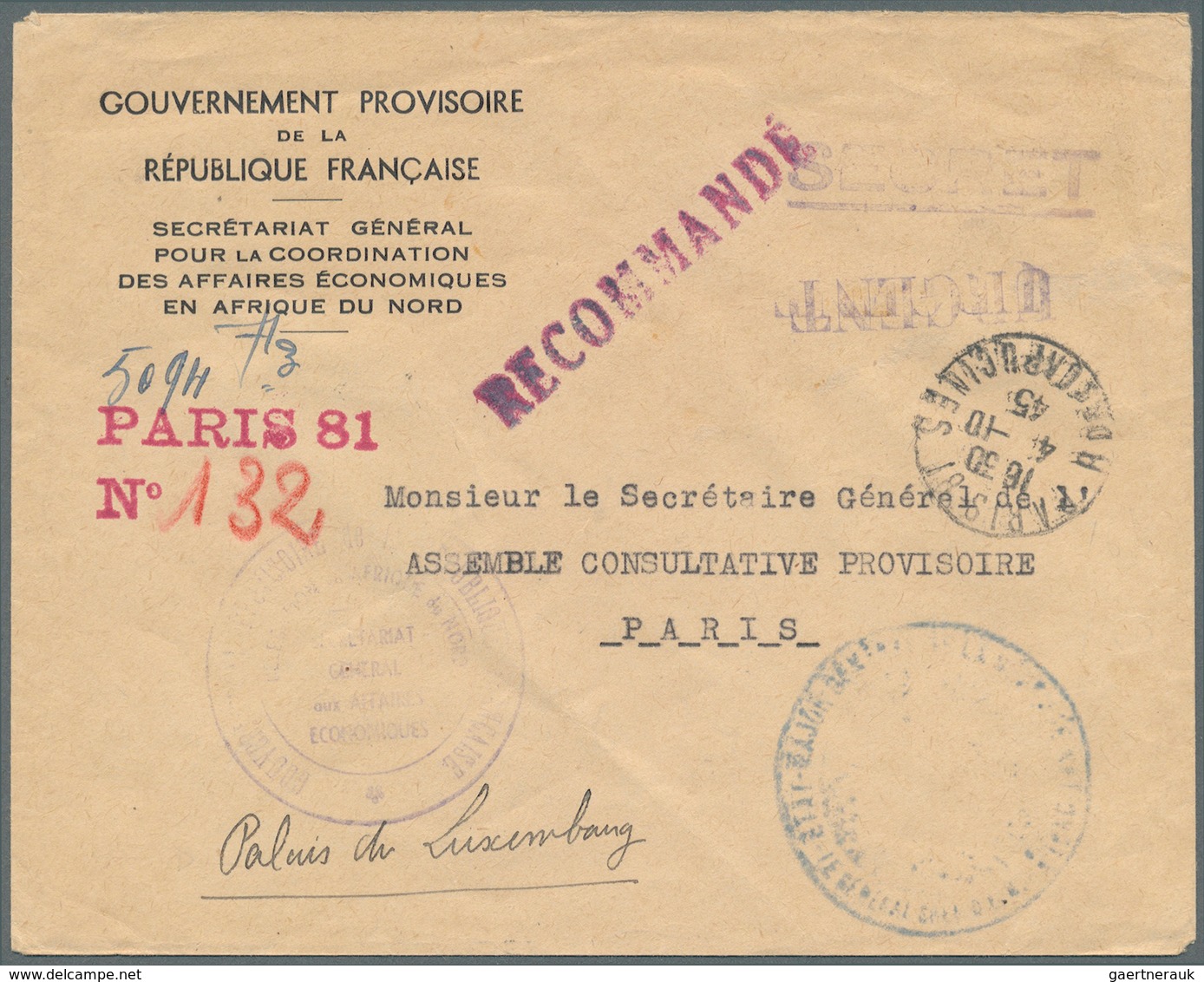 Frankreich: 1945/1982: 80 überwiegend Interessante Belege Mit Luftpost, Bessere FDC, Einschreiben Et - Collections