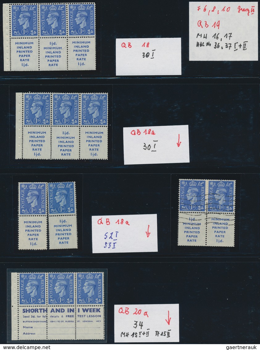 Großbritannien - Zusammendrucke: 1952, KGVI, 1d. Ultramarine With Printed Label, Mainly U/m Assortme - Sonstige & Ohne Zuordnung