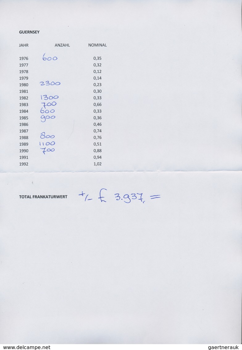 Großbritannien - Guernsey: 1976/1990, Stock Of The Europa Issues, Complete Sets Mint Never Hinged. L - Guernsey