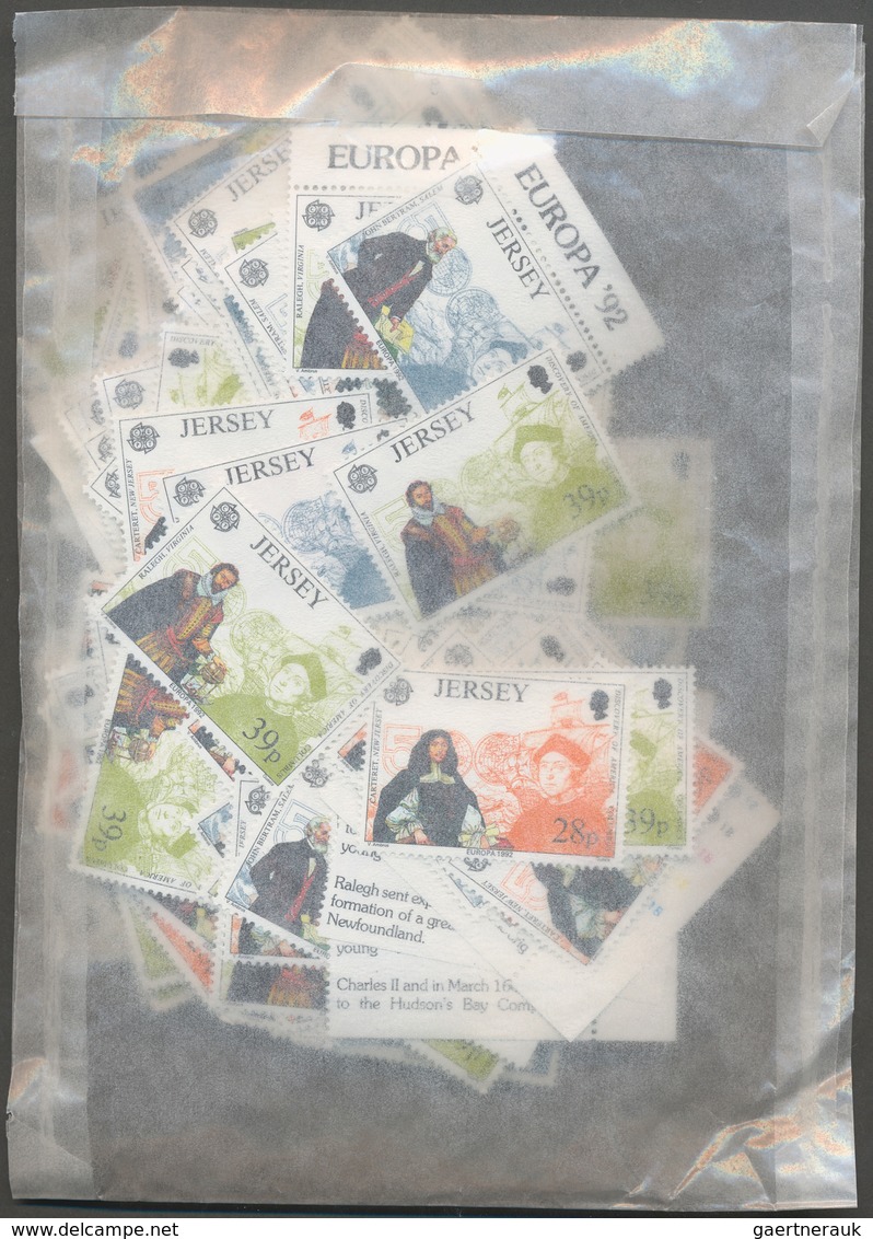 Großbritannien - Jersey: 1978/1992, Stock Of The Europa Issues, Complete Sets Mint Never Hinged. Lis - Jersey