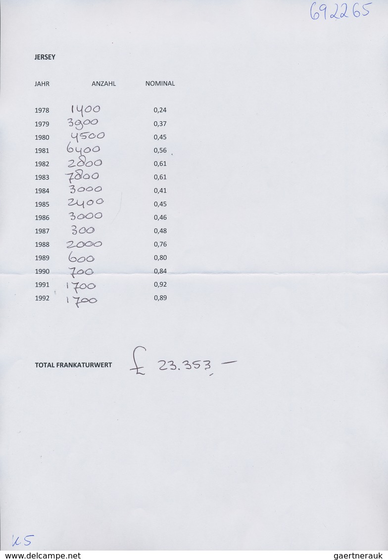 Großbritannien - Jersey: 1978/1992, Stock Of The Europa Issues, Complete Sets Mint Never Hinged. Lis - Jersey