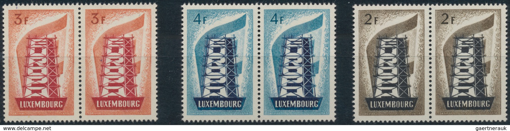 Luxemburg: 1956, Europa, 10 Sets Of This Issue Mint Never Hinged, Six In Pairs And Four In Blocks Of - Other & Unclassified