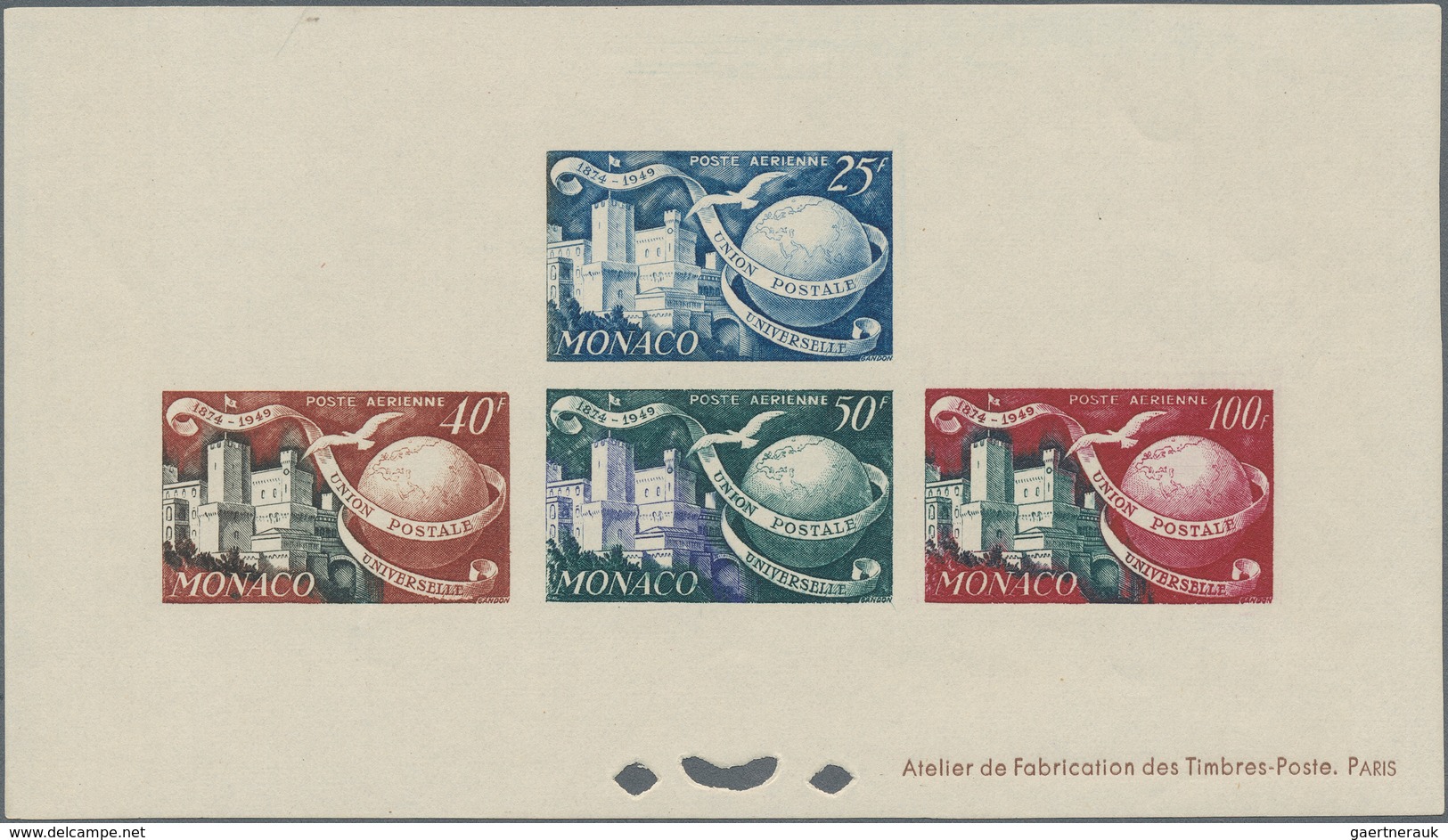 Monaco: 1949/1950, 75th Anniversary Of UPU, Specialised Assortment Incl. Six BLOC SPECIAUX Unmounted - Cartas & Documentos