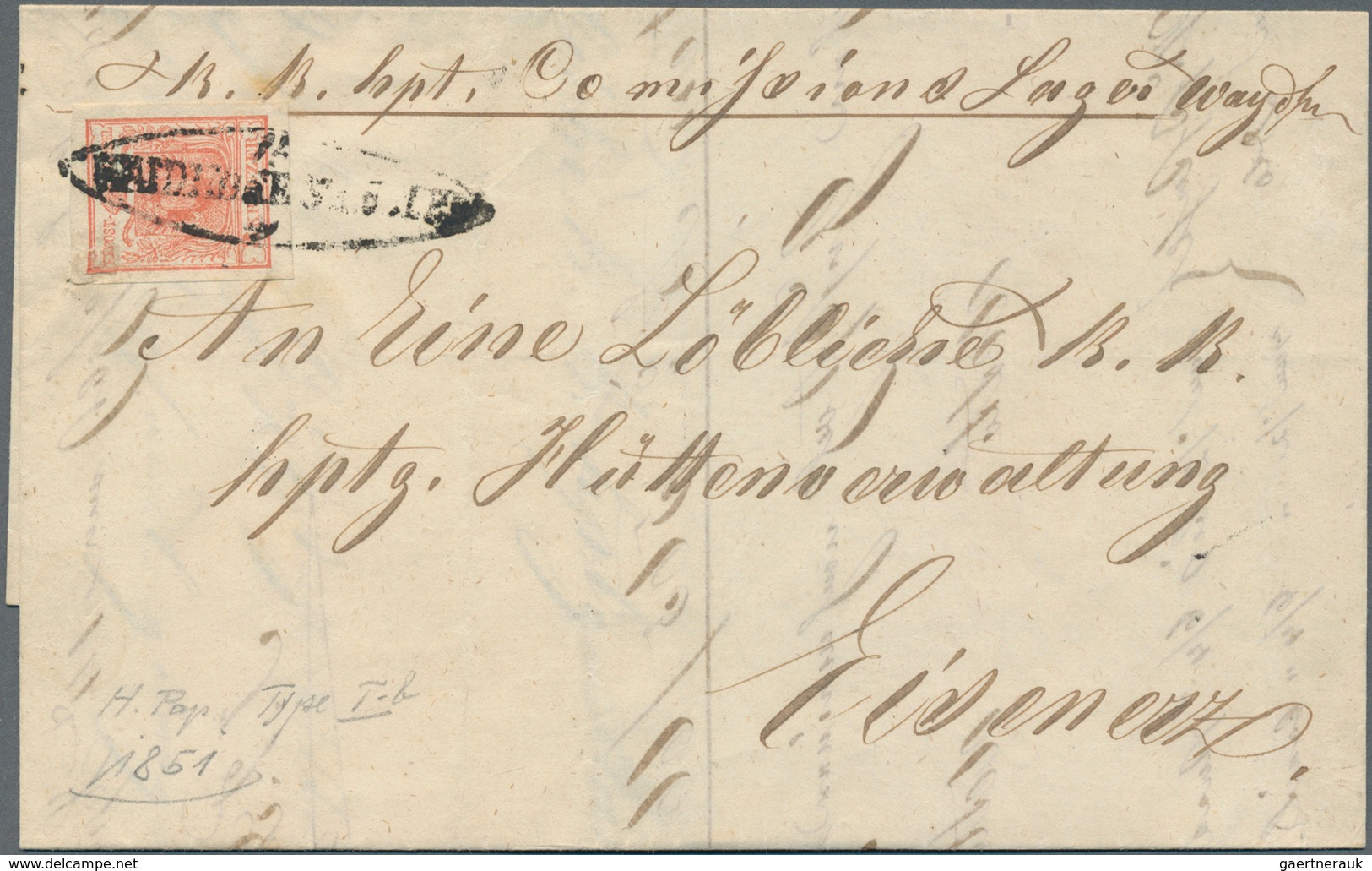 Österreich: 1850/1858, Konvolut Der 1.Ausgabe Mit Gestempelten Marken, Briefstücken Und 10 Belegen, - Collections