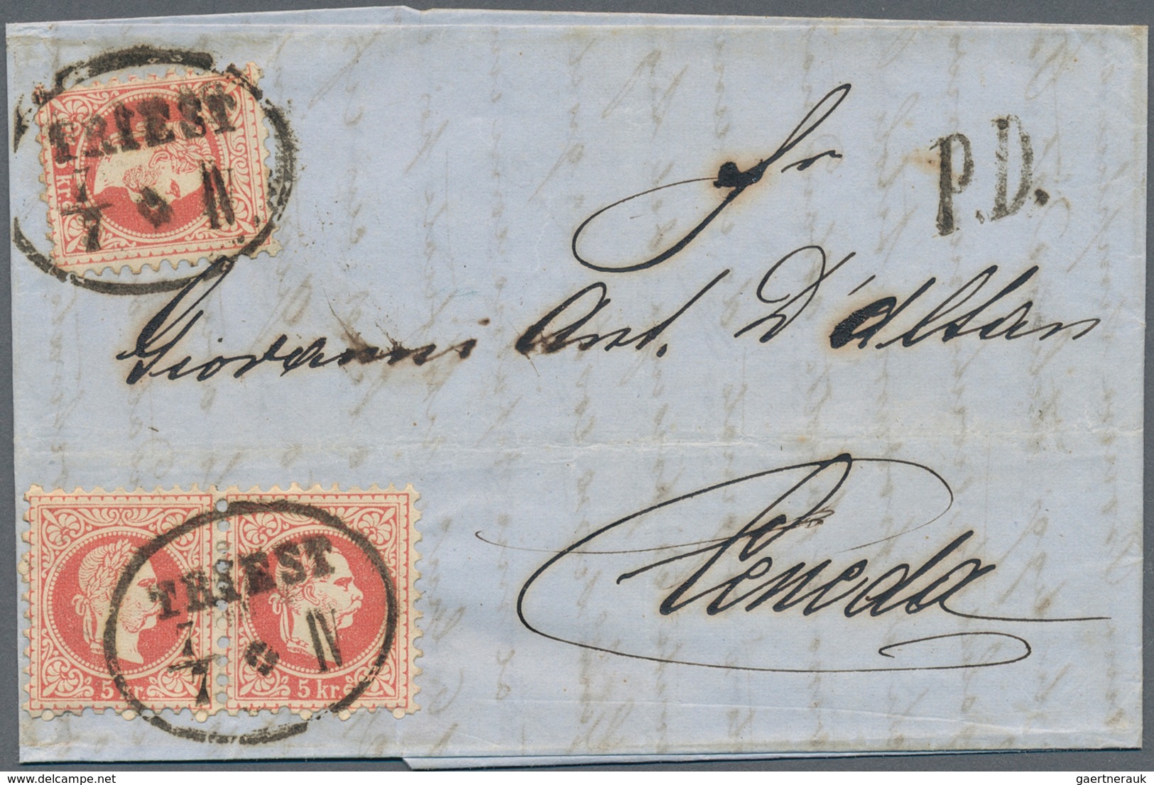 Österreich: 1867/1880 Ca., Konvolut Mit 6 Frankierten Briefen Der Ausgabe "Franz-Josef" Von Triest N - Collections