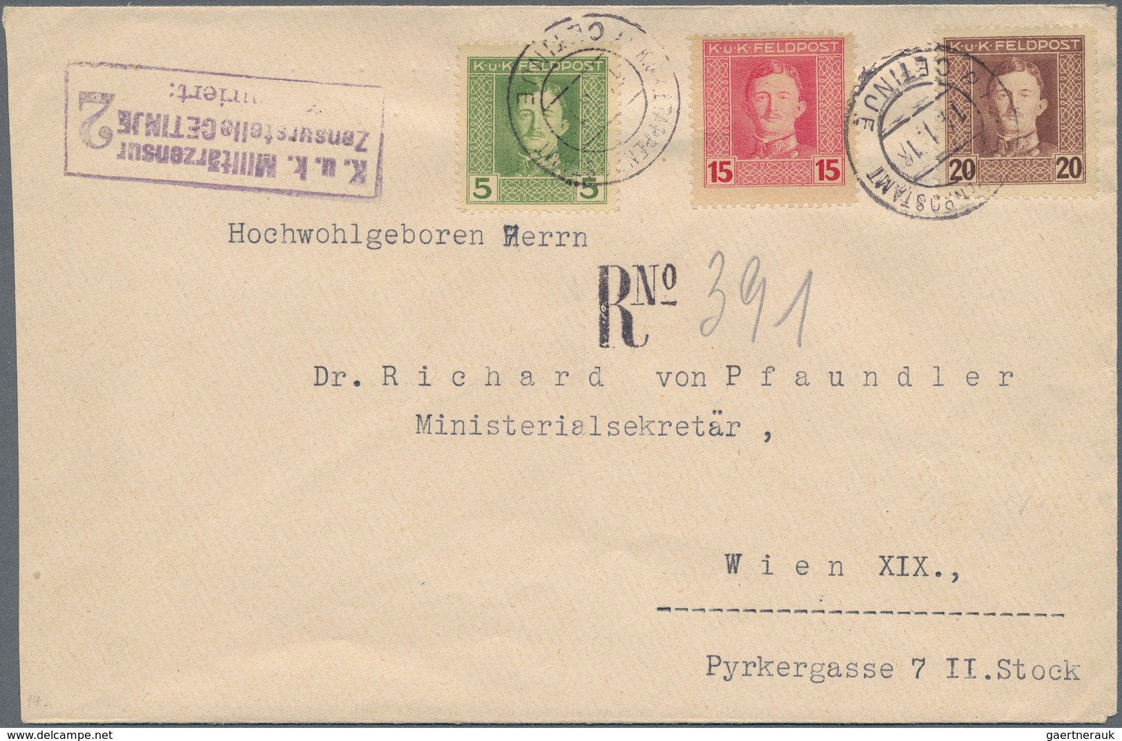 Österreich: 1867/1918, Interessante Partie Mit 9 Belegen, Dabei Schwerpunkt österreichische Feldpost - Sammlungen