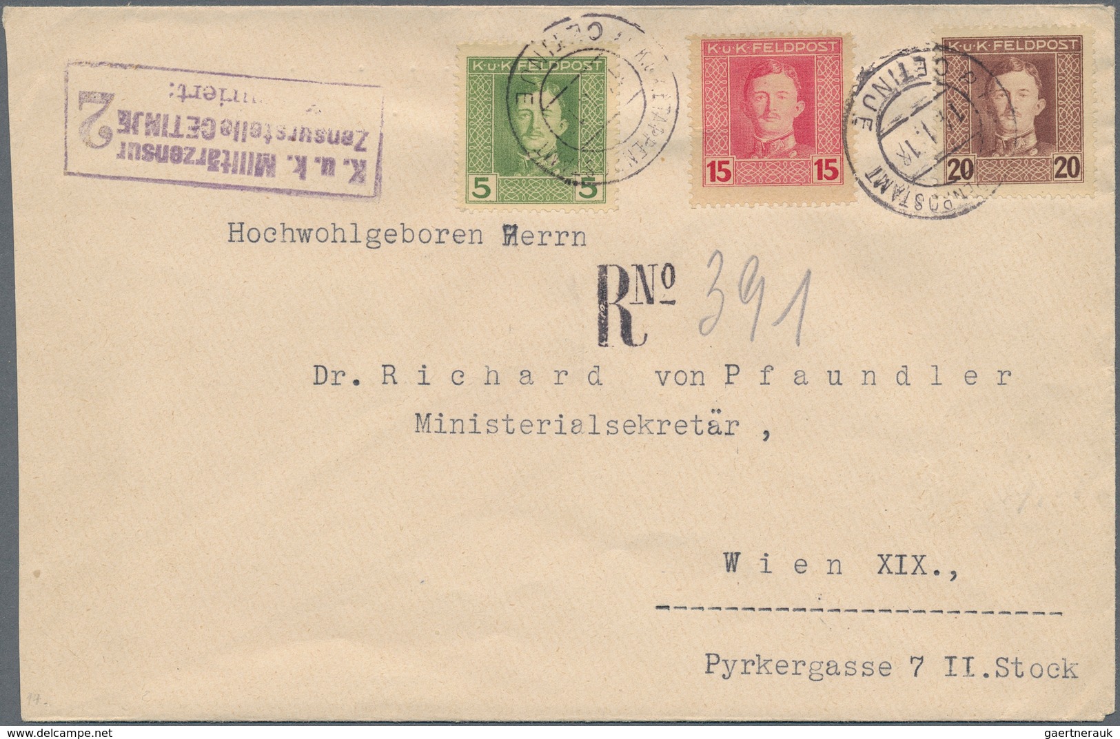 Österreich: 1867/1918, Interessante Partie Mit 9 Belegen, Dabei Schwerpunkt österreichische Feldpost - Collections