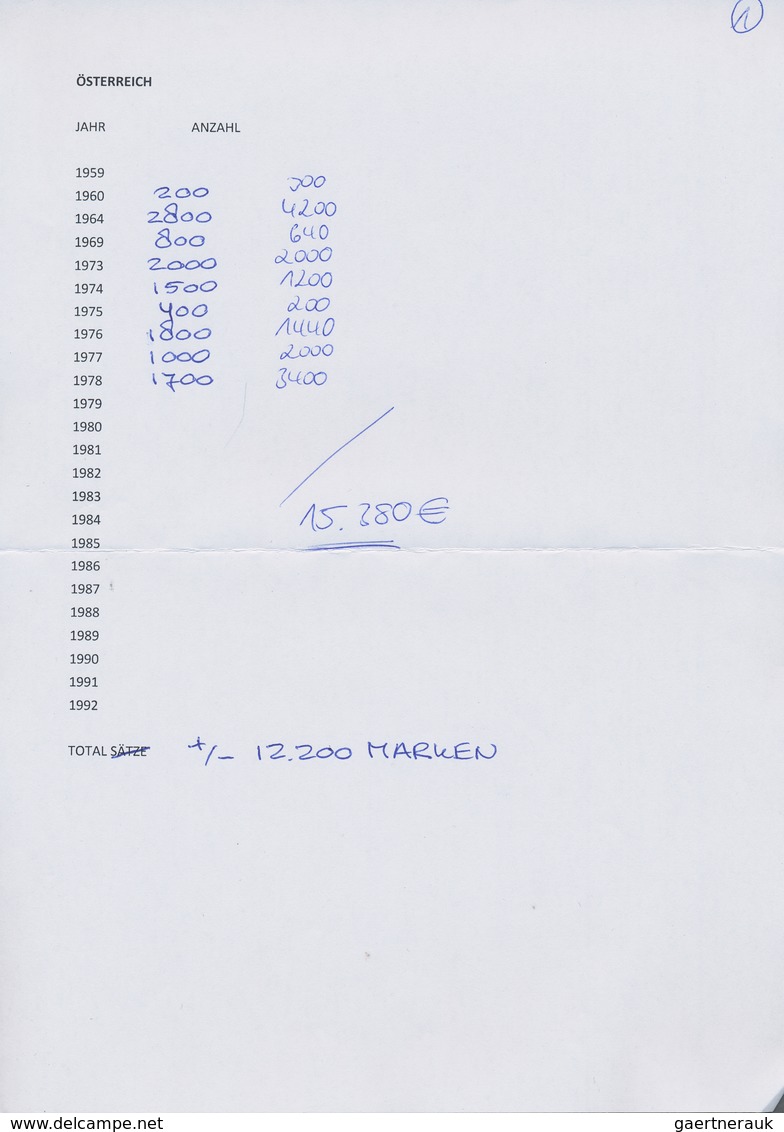 Österreich: 1960/1992, Lagerbestand Der Europa-Ausgaben, Alle Tadellos Postfrisch, In Tüten Nach Aus - Collections