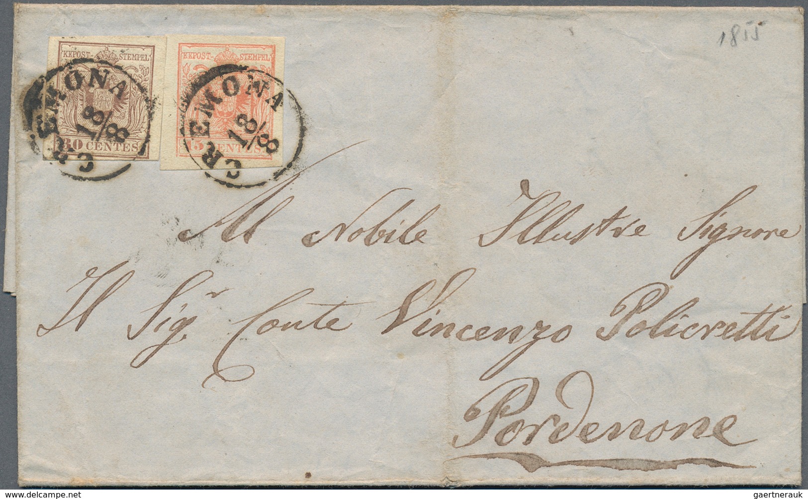 Österreich - Lombardei Und Venetien: 1850/1856 Ca., Interessante Partie Mit 16 Frankierten Briefen D - Lombardo-Venetien