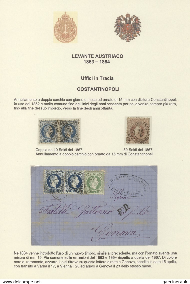 Österreichische Post in der Levante: 1863-1884: Spezialsammlung der Entwertungen und Poststempel der