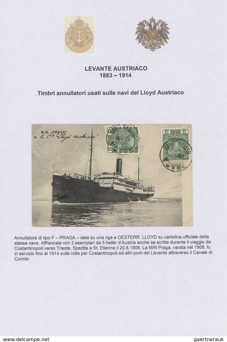 Österreichische Post In Der Levante: 1883-1914 "Schiffspoststempel Des österreichischen Lloyd In Der - Eastern Austria