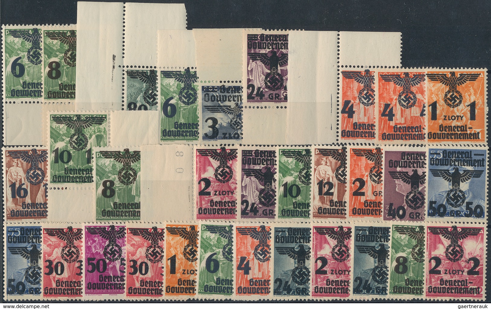 Polen: 1935/1949 (ca.), U/m Assortment In Glassines/on Stockcards, Comprising Definitives, 1938 20th - Other & Unclassified
