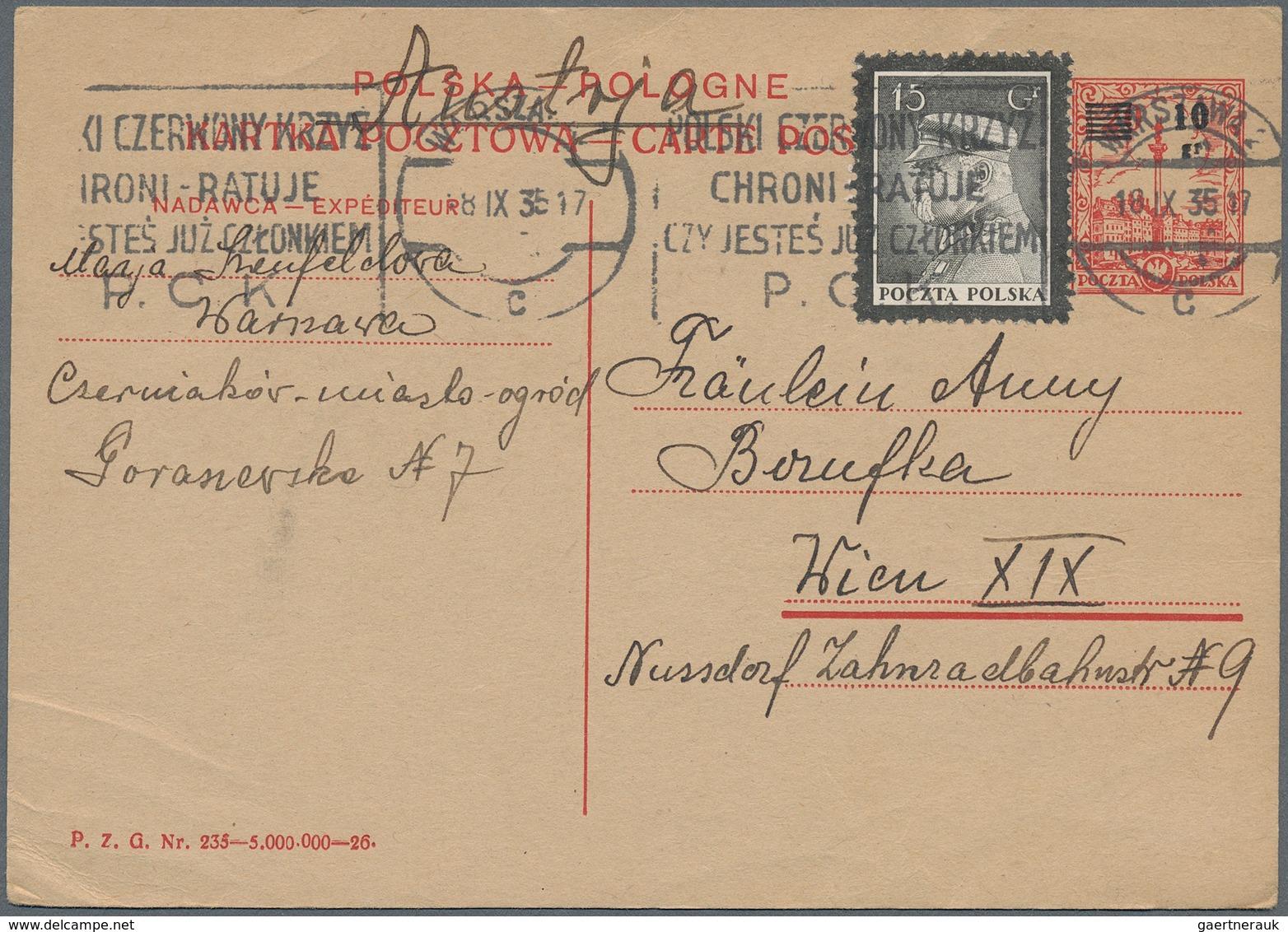 Polen - Ganzsachen: 1921/1948, Group Of 19 Commercially Used Stationeries Mainly To Vienna, Some Upr - Stamped Stationery