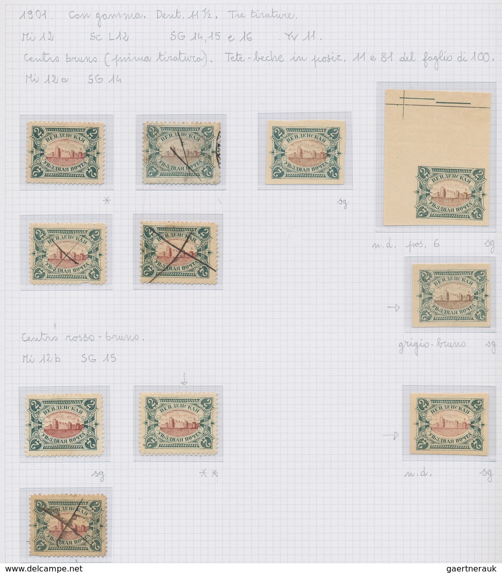 Russland - Wendensche Kreispost: 1862/1901, Specialised Collection Of More Than 100 Stamps On Album - Sonstige & Ohne Zuordnung