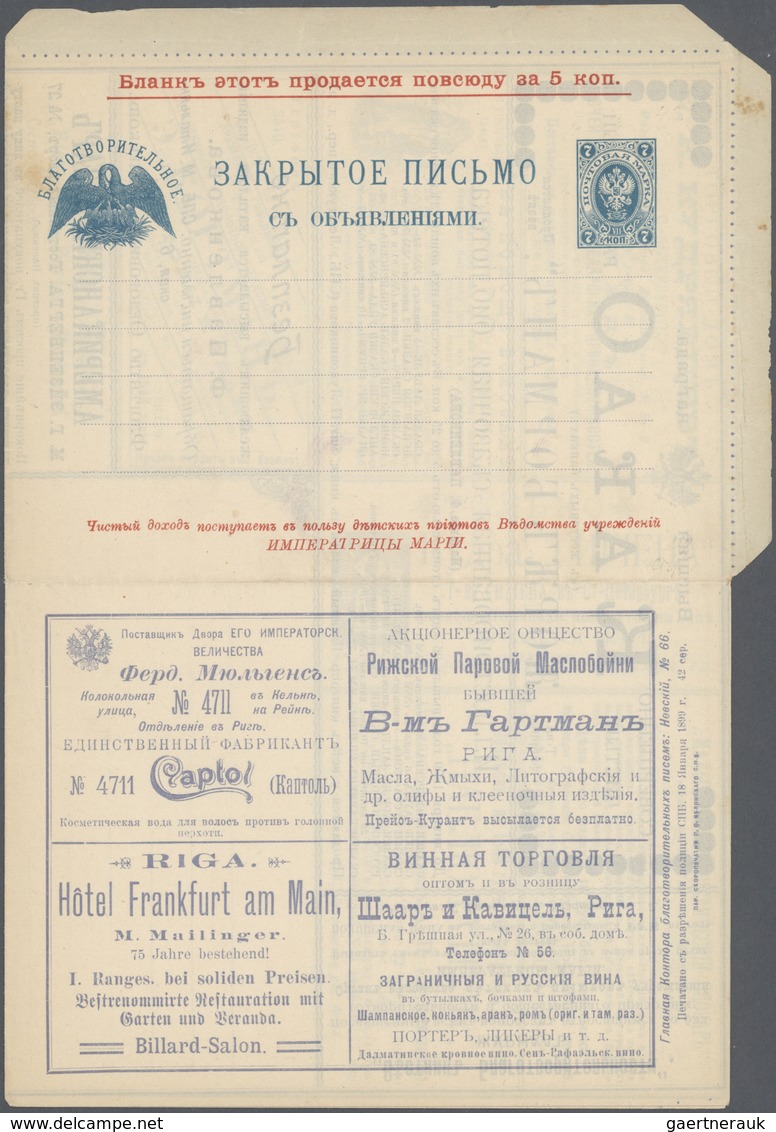 Russland - Ganzsachen: 1898/1901, CHARITY LETTER-SHEETS OF RUSSIAN EMPIRE, Extraordinary Collection - Stamped Stationery
