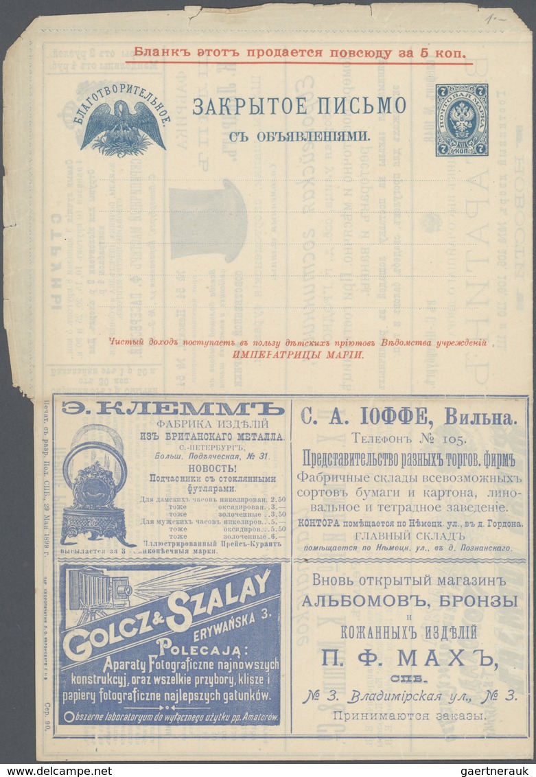 Russland - Ganzsachen: 1898/1901, CHARITY LETTER-SHEETS OF RUSSIAN EMPIRE, Extraordinary Collection - Stamped Stationery