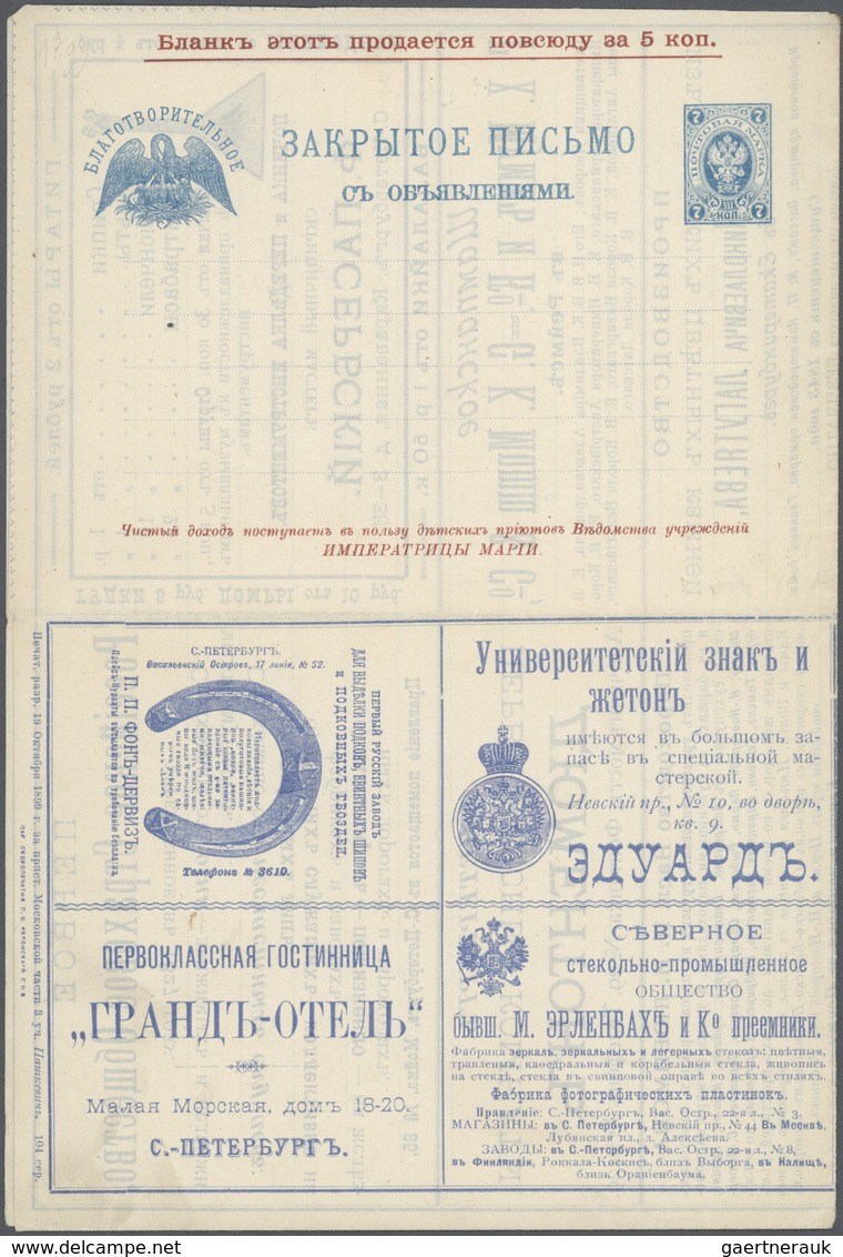 Russland - Ganzsachen: 1898/1901, CHARITY LETTER-SHEETS OF RUSSIAN EMPIRE, extraordinary collection