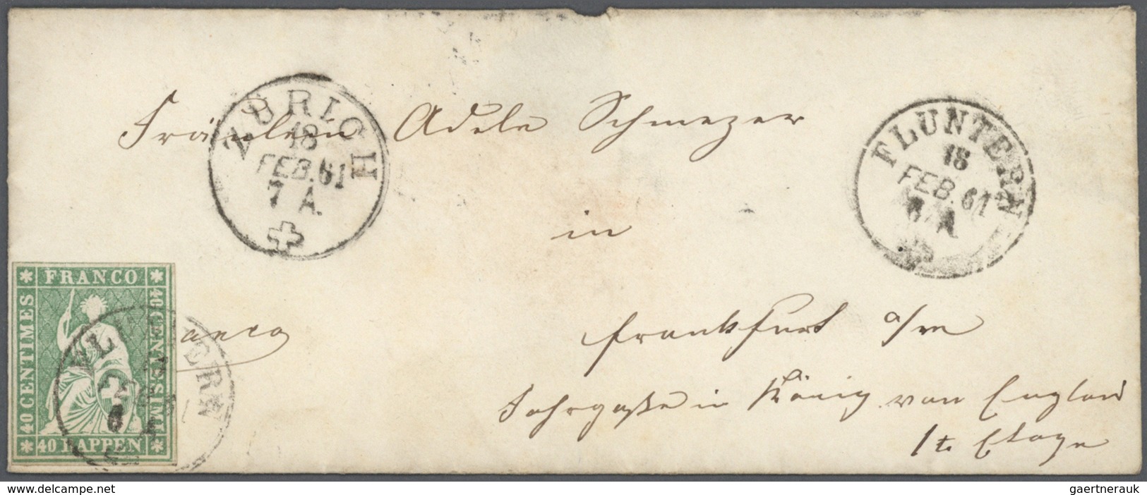 Schweiz: 1861-65: 14 Briefumschläge Einer Korrespondenz Von St. Gallen, Fluntern Bzw. Zürich Nach Ha - Collections