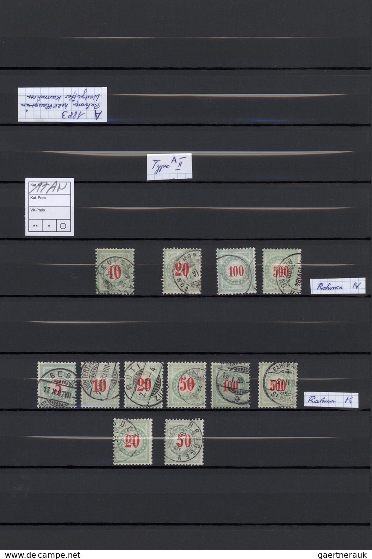 Schweiz - Portomarken: 1883/1940 (ca.), Meist Gestempelter Spezial-Sammlungsbestand Mit Schwerpunkt - Postage Due