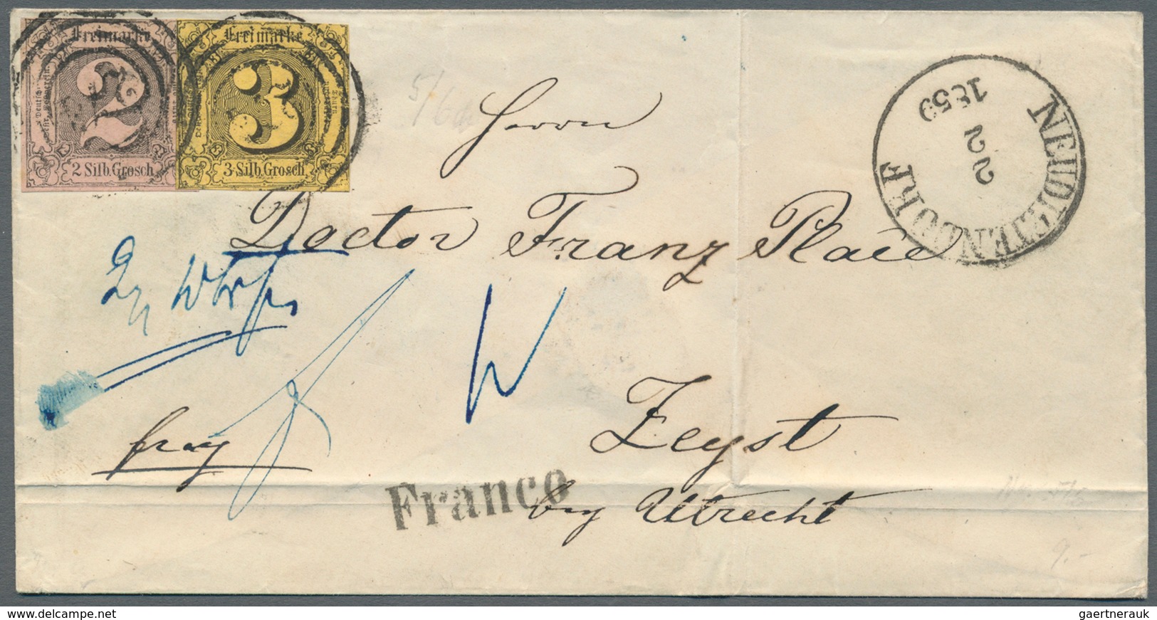 Deutschland: 1859/1943, Partie Mit 13 Briefen, Karten Und Ganzsachen, Dabei U.a. Frankierter R-Ausla - Collections