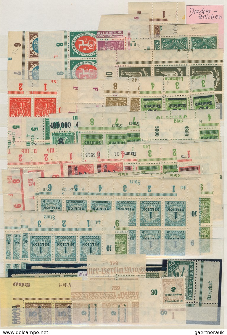 Deutschland: 1920 - 1960, Posten Von Wohl Einigen Tausend Hausauftragsnummern, Druckerzeichen, Platt - Collections