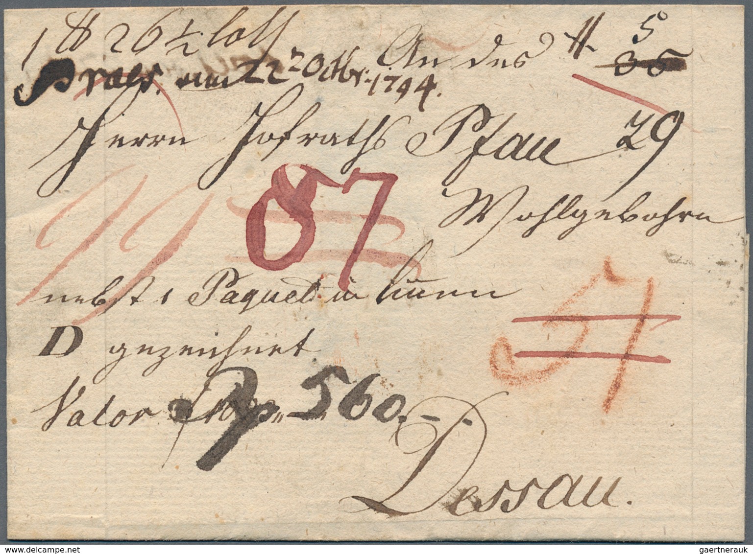 Altdeutschland - Vorphila: 1794/1860 Ca., Interessantes Konvolut Mit 8 Belegen, Dabei Sehr Früher Pa - Precursores