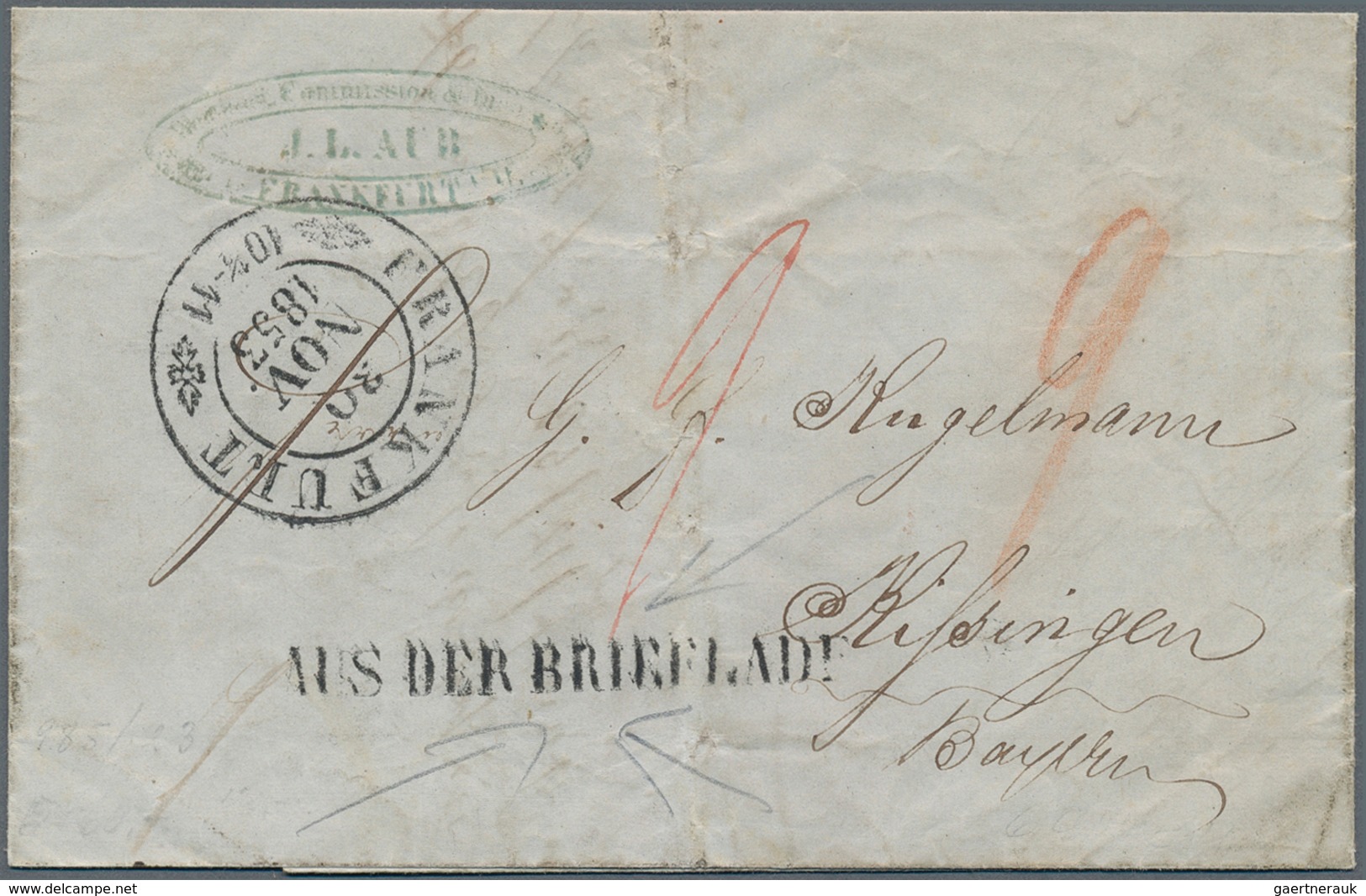 Altdeutschland: 1835/1868, BRIEFKASTEN, Interessante Partie Mit 9 Belegen, Dabei Baden Vorphilatelie - Sammlungen